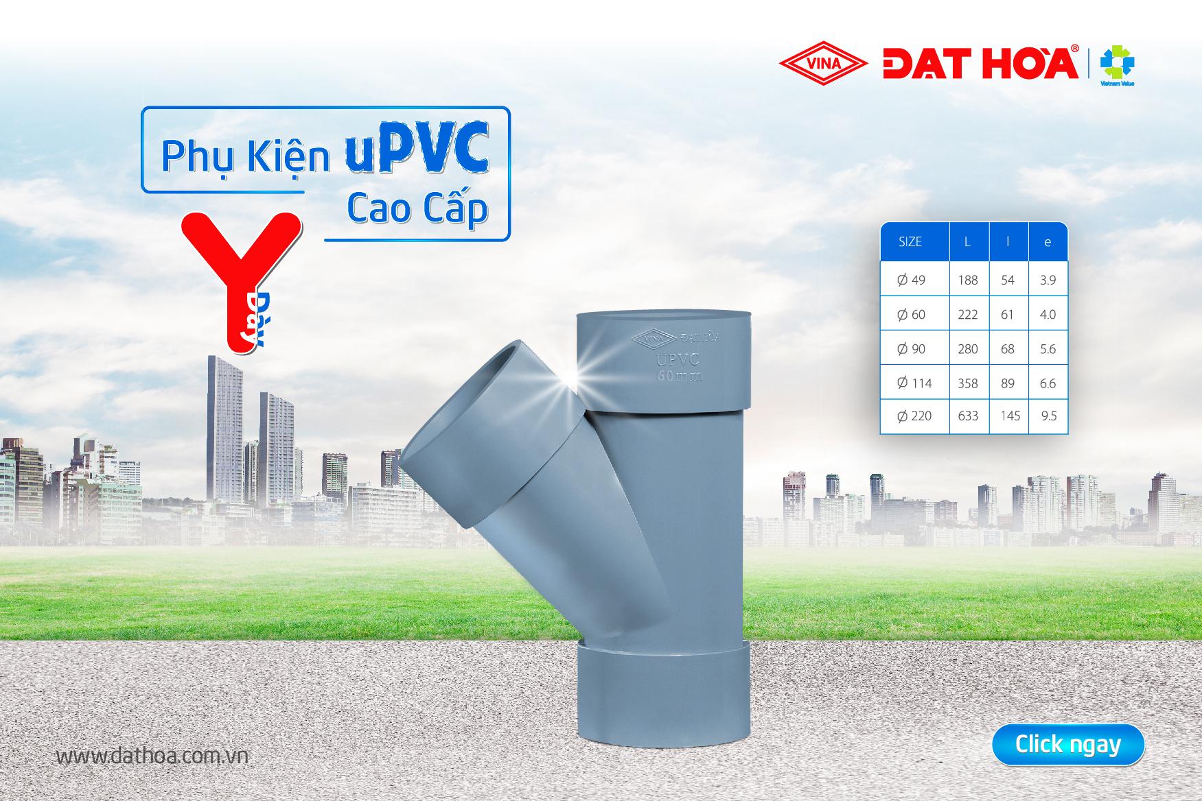 PHỤ KIỆN Y NHỰA uPVC CAO CẤP – PHÂN NHÁNH ĐƯỜNG ỐNG NƯỚC HƯỚNG 45 ĐỘ