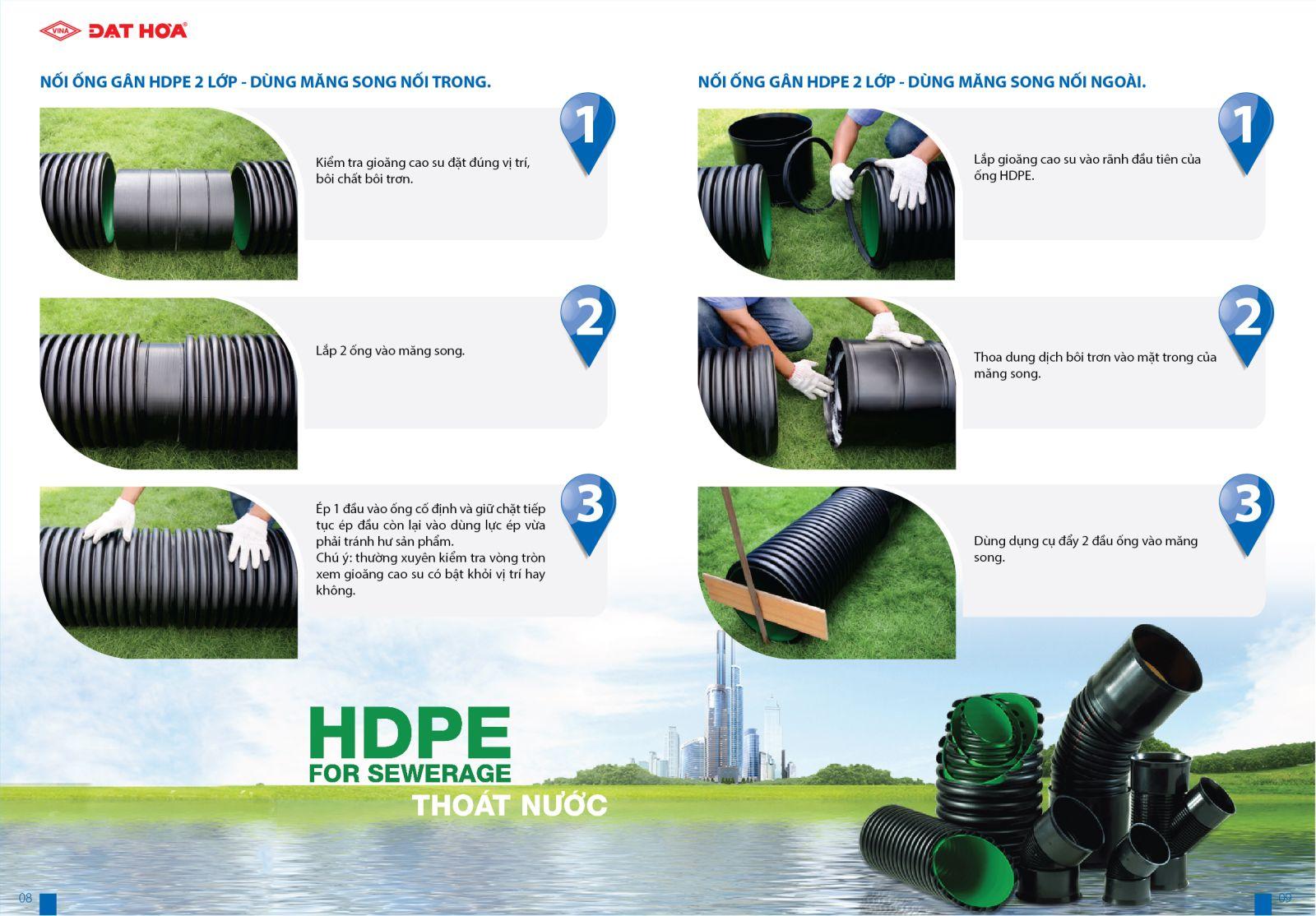 Hướng dẫn nối ống gân HDPE 2 lớp