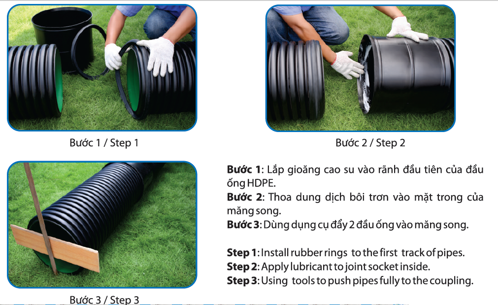 Jointing HDPE double-wall pipes by coupling