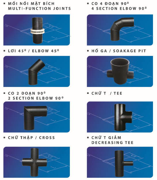 Phụ kiện ống gân HDPE 2 lớp