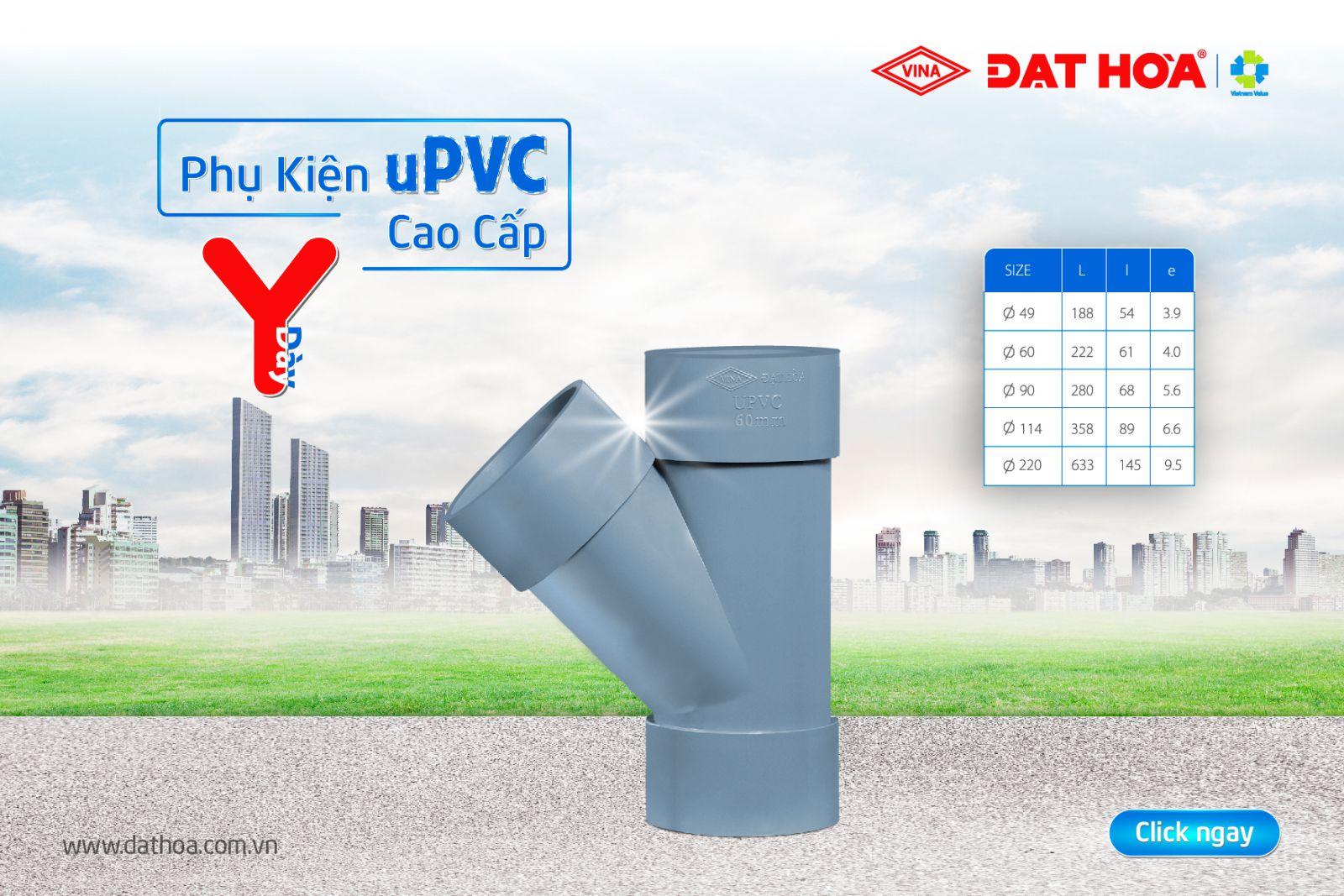PHỤ KIỆN Y NHỰA uPVC CAO CẤP – PHÂN NHÁNH ĐƯỜNG ỐNG NƯỚC HƯỚNG 45 ĐỘ