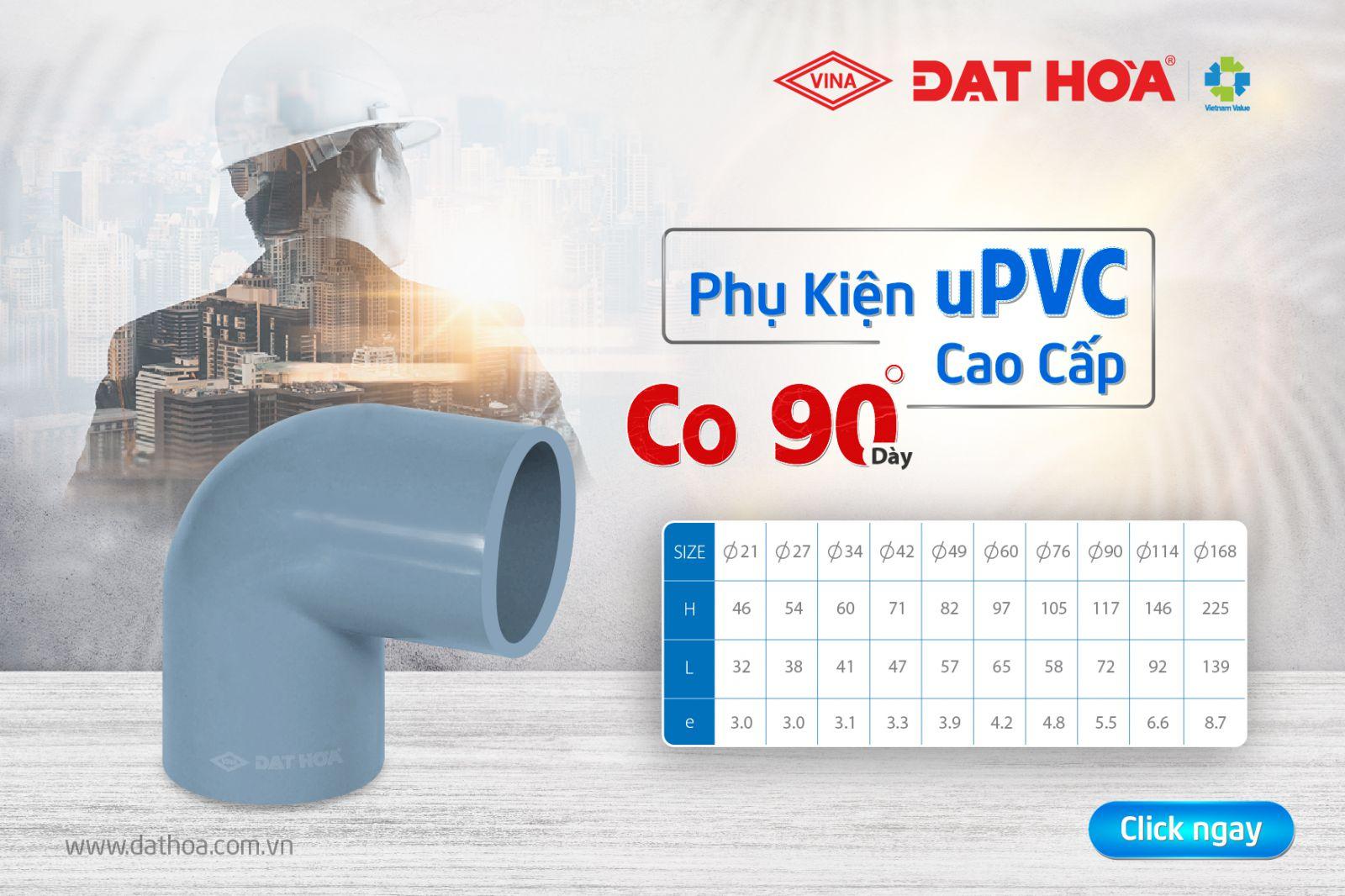 CO uPVC CAO CẤP – ĐIỂM NỐI 90 ĐỘ