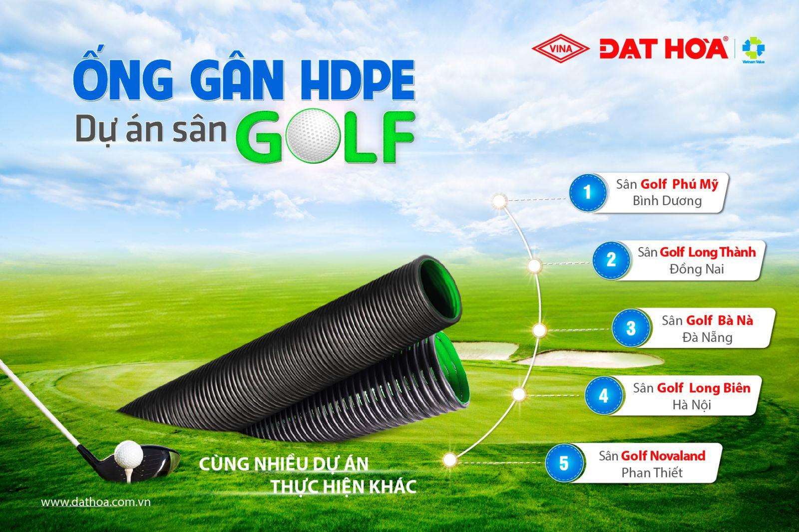 Ống gân HDPE Đạt Hòa – bạn đồng hành cùng các dự án sân golf